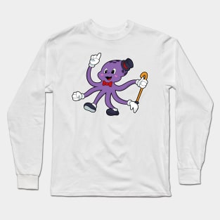 Octopus as Magician with Hat Long Sleeve T-Shirt